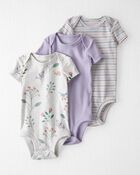 Baby 3-Pack Organic Cotton Bodysuits, image 1 of 4 slides