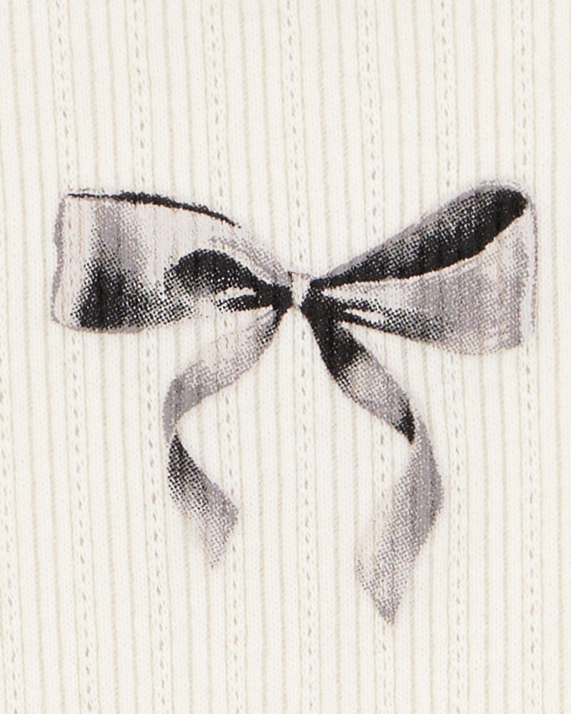 Kid Bow Pointelle Baby Tee, image 2 of 3 slides
