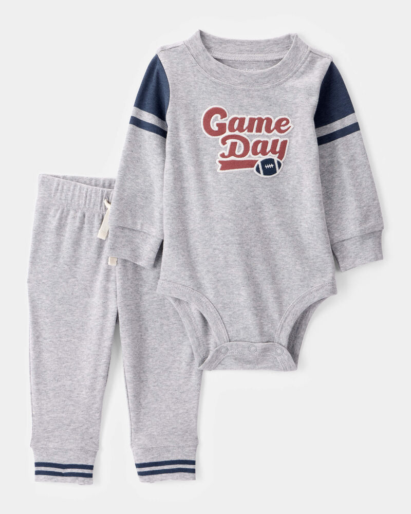 Baby 2-Piece Game Day Long-Sleeve Bodysuit Pant Set, image 1 of 4 slides