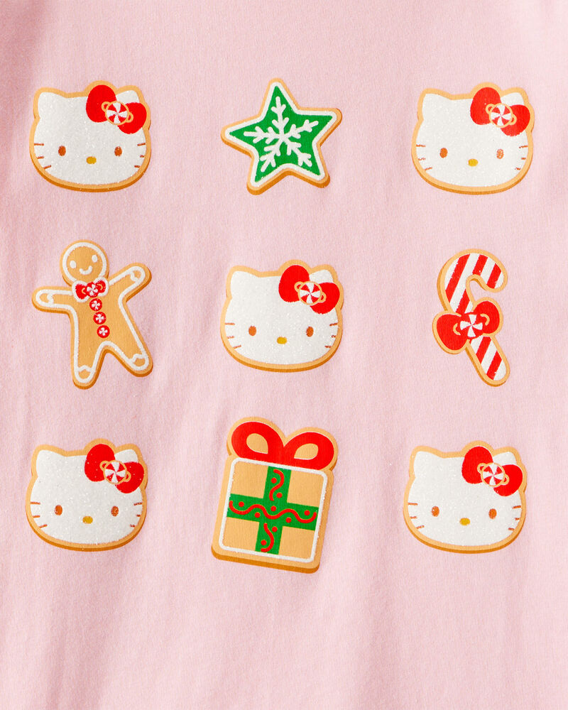Girls Christmas Hello Kitty&reg; Long-Sleeve Graphic Tee - Pink, image 3 of 3 slides