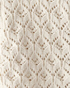 Toddler Girl Organic Cotton Pointelle Sweater Knit Cardigan, image 3 of 4 slides