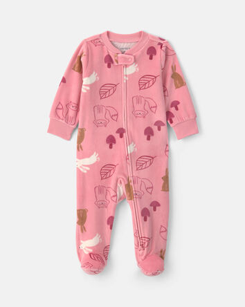 B&eacute;b&eacute; fille - Grenouill&egrave;re &agrave; fermetures &agrave; glissi&egrave;re double sens &agrave; motif automne - Rose, 