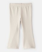 Baby Girl Rib Pull-On Stretch Flare Leggings - Cream, image 1 of 4 slides