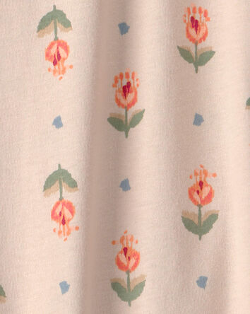 Filles - Haut &agrave; manches courtes, floral  - Beige, 
