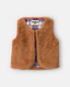 Toute-petit fille - Gilet en simili-fourrure - Brun, image 1 sur 2 diapositives