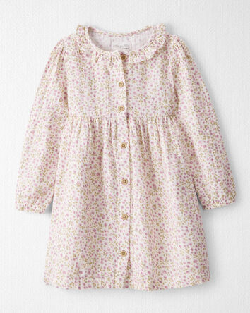 Toddler Organic Cotton Dress in Botanic Muse Print, 