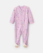 B&eacute;b&eacute; fille - Grenouill&egrave;re &agrave; fermeture &agrave; glissi&egrave;re double sens &agrave; licornes &ndash; Mauve, image 1 sur 5 diapositives