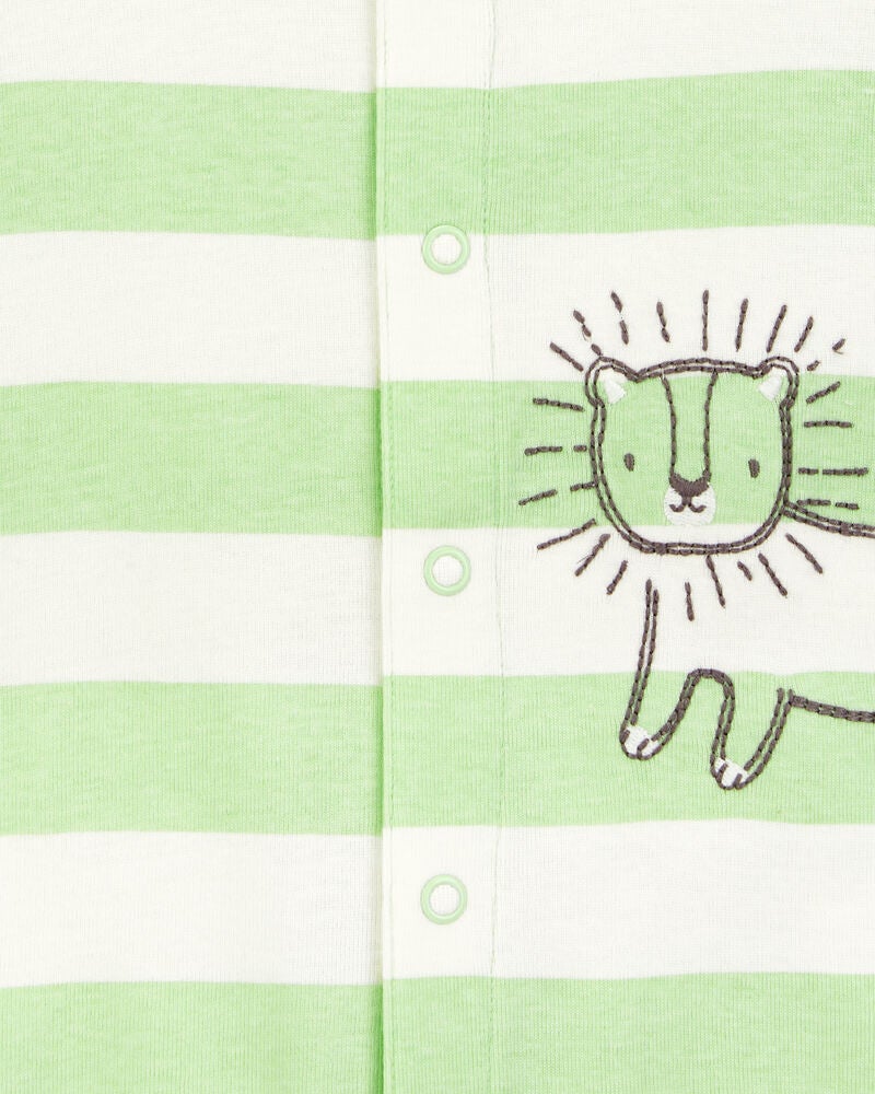 Baby Lion Striped Snap-Up Romper, image 2 of 3 slides