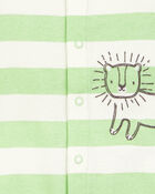 Baby Lion Striped Snap-Up Romper, image 2 of 3 slides