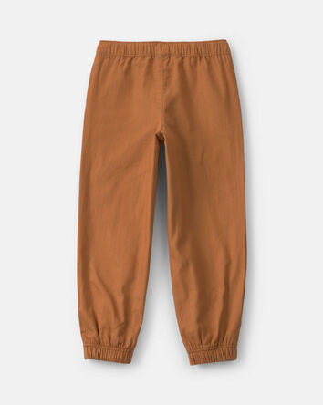 Boys Twill Joggers - Brown, 