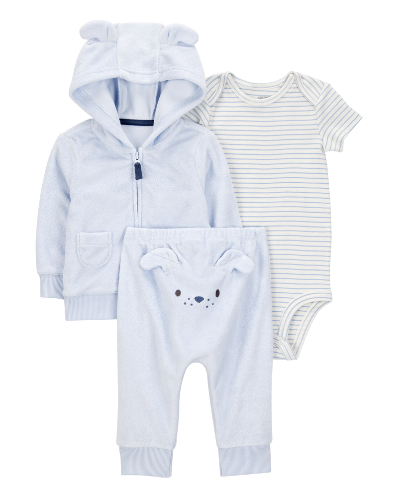Baby 3-Piece Dog Little Cardigan Set, image 1 of 5 slides