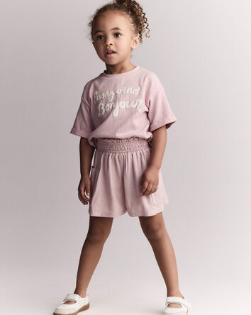 Toddler Girl Swing Short with Pockets - Rose, 
