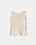Girls Rib Tank Top - Cream, image 1 of 3 slides