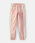 Girls Striped Drawstring Joggers - Pink, image 2 of 4 slides