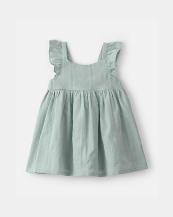 Baby Girl Ruffle-Sleeve Dress - Green, 