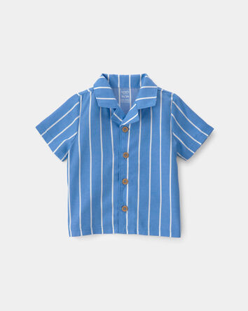 Toddler Boy Striped Loose Fit 2-Piece Pyjama Set - Blue, 