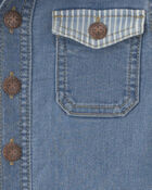 Tout-petit gar&ccedil;on - Combinaison &agrave; manches longues en denim et molleton teddy &ndash; D&eacute;lav&eacute; moyen, image 3 sur 3 diapositives