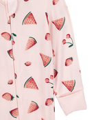 Baby Girl Watermelon 2-Way Zip PurelySoft Footless Sleeper, image 3 of 7 slides