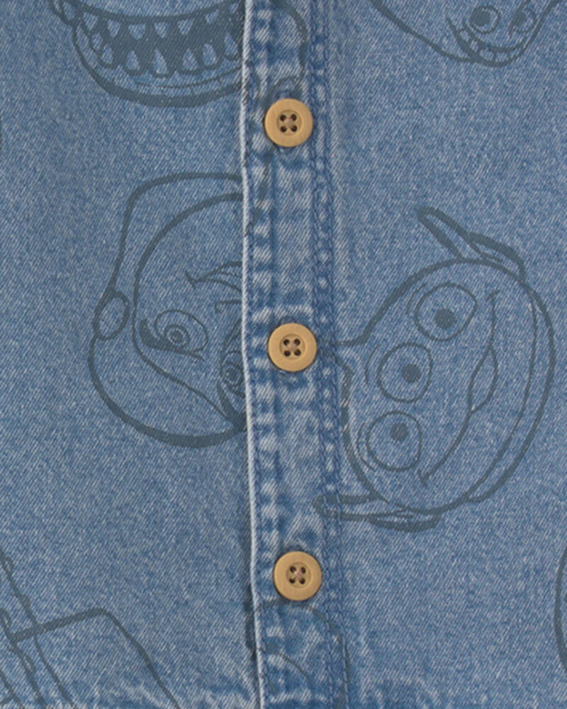 B&eacute;b&eacute; gar&ccedil;on - Ensemble 2 pi&egrave;ces haut &agrave; manches courtes et short en chambray Pixar&copy; Toy Story - D&eacute;lav&eacute; moyen, image 2 sur 2 diapositives