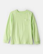 Boys Solid Pocket Long-Sleeve Tee - Green, image 1 of 3 slides