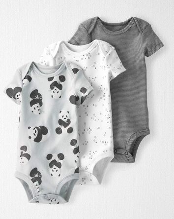 Baby 3-Pack Organic Cotton Rib Bodysuits, 