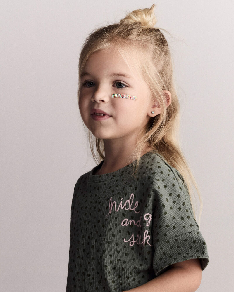 Tout-petit fille - T-shirt &agrave; coupe asym&eacute;trique &laquo;Hide and Seek&raquo; - Vert olive, image 6 sur 6 diapositives