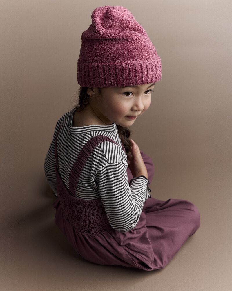 Toddler Girl Pleated Overalls - Mauve, image 3 of 6 slides