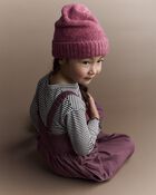 Toddler Girl Pleated Overalls - Mauve, image 3 of 6 slides