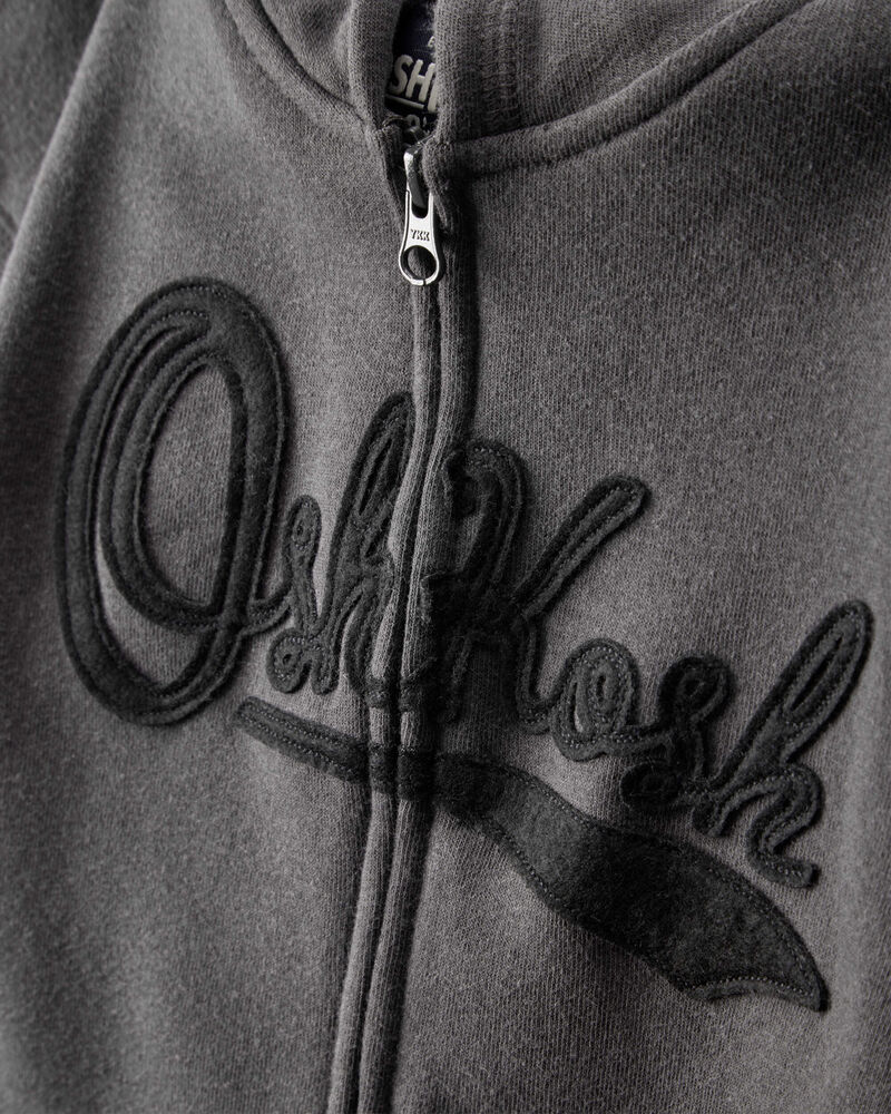 Boys OshKosh Logo Zip Jacket - Black, image 2 of 4 slides