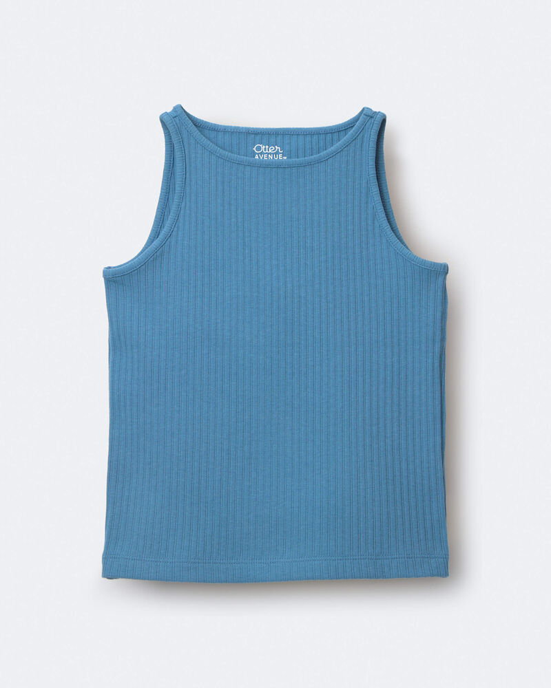 Toddler Girl Ribbed Playtime Tank - Teal, image 2 of 5 slides