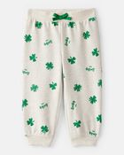 B&eacute;b&eacute; fille - Ensemble pantalon et chandail en jersey bouclette pour la Saint-Patrick - Cr&egrave;me, image 2 sur 3 diapositives