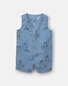 Toddler Romper with Otter Pockets in Fishing Tiger Print - Slate, image 2 of 6 slides