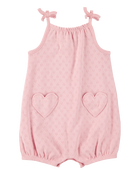 Baby Heart Pockets Cotton Romper, image 1 of 3 slides