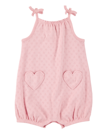 Baby Heart Pockets Cotton Romper, 