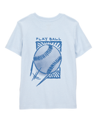 Tout-petit T-shirt à manches courtes imprimé de baseball - Bleu, image 2 sur 4 diapositives