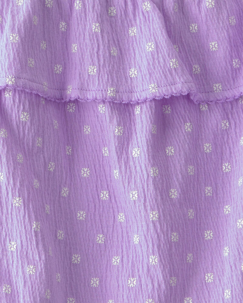 Girls 2-Piece Ruffle Top & Short Set - Purple, image 2 of 3 slides