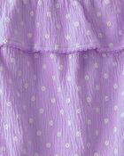 Girls 2-Piece Ruffle Top & Short Set - Purple, image 2 of 3 slides