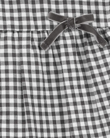 Baby Checkered Twill Long-Sleeve Fashion Top, 