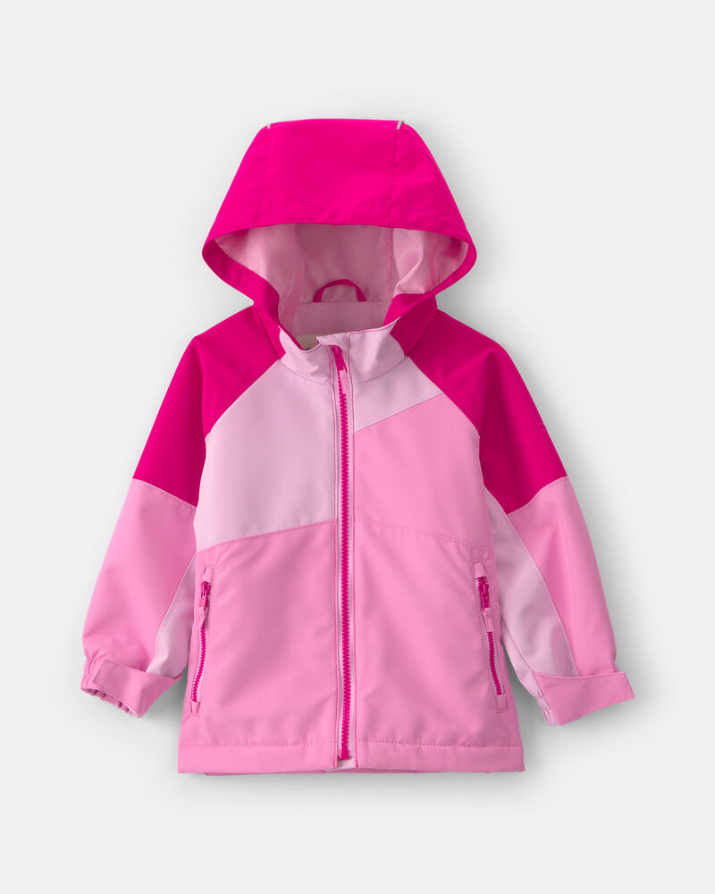 Toddler Girl Midweight Fleece Lined Jacket- Fushia , image 1 of 3 slides