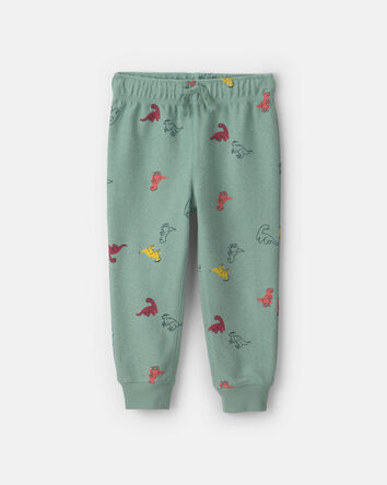 B&eacute;b&eacute; gar&ccedil;on - Ensemble 2 pi&egrave;ces haut manches longues et pantalon en jersey bouclette &agrave; motif dinosaure - Vert, 