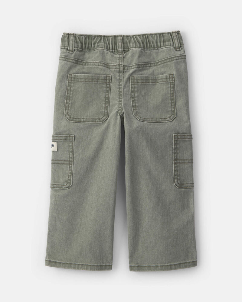 Toddler Boy Splatter Paint Wide-Leg Carpenter Pants - Green, image 2 of 5 slides