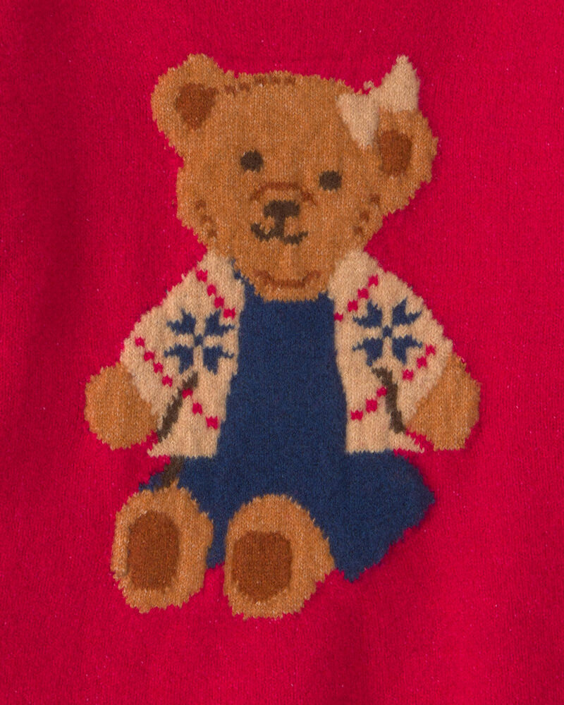Toute-petit fille - Chandail &agrave; motif d&rsquo;ourson &ndash; Rouge, image 2 sur 2 diapositives