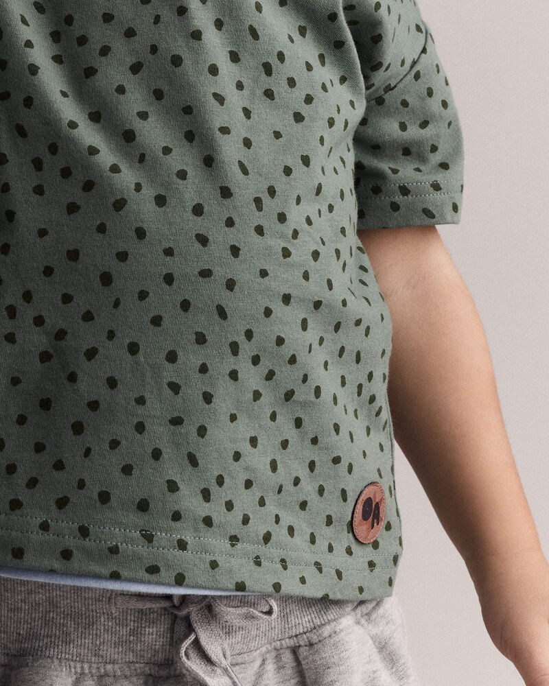 Tout-petit - T-shirt d&eacute;contract&eacute; &agrave; pois - Vert olive, image 5 sur 6 diapositives