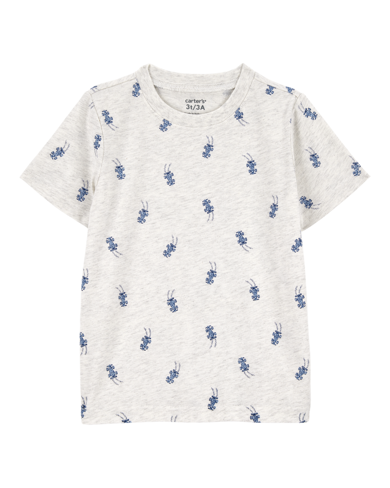Baby Race Car Print Woven Short-Sleeve Tee, image 1 of 3 slides