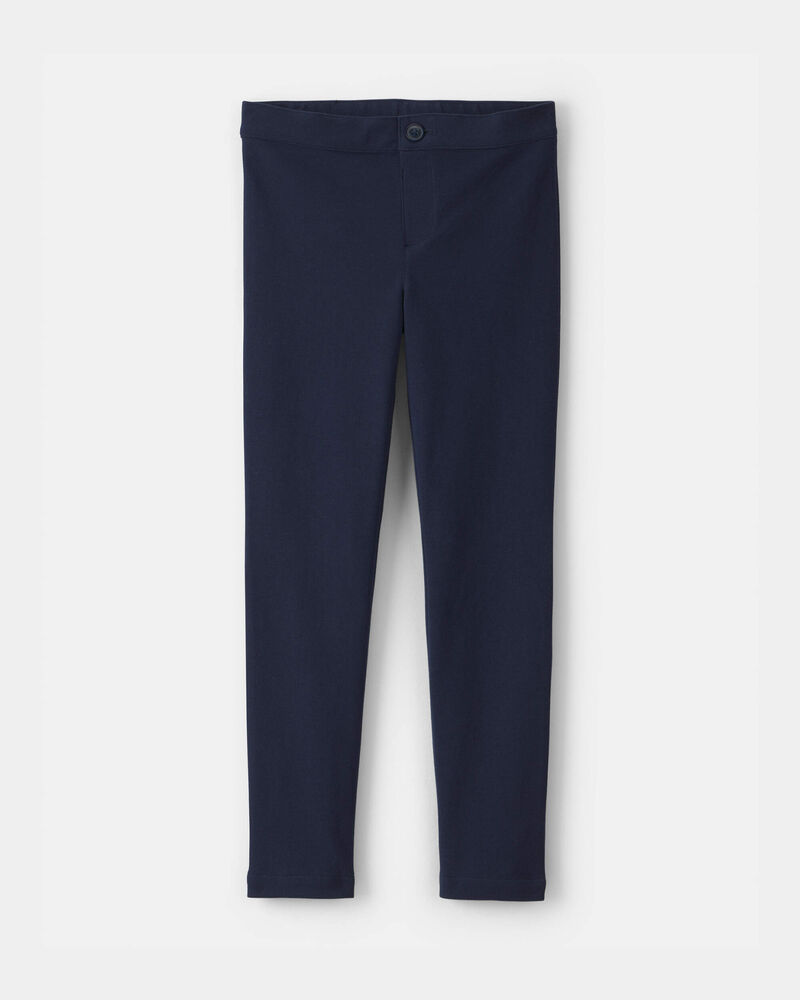 Girls Ponte Skinny Uniform Pants - Navy, image 1 of 4 slides
