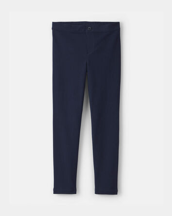 Filles - Pantalon d&rsquo;uniforme &eacute;troit en tricot point de Rome - Bleu marine, 