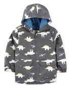 Toddler Dinosaur Colour Changing Rain Jacket - Grey, image 1 of 6 slides