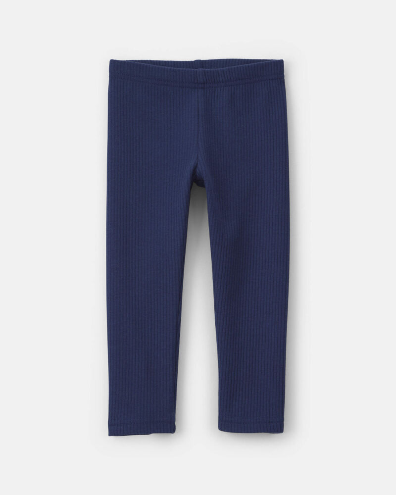 Toddler Girl Fleece Pull-On Stretch Leggings - Navy Blue, image 1 of 4 slides