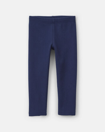 Toddler Girl Fleece Pull-On Stretch Leggings - Navy Blue, 