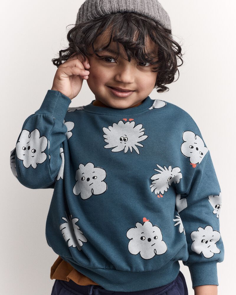 Toddler Squish Otter Sweatshirt™ - Deep Teal, image 1 of 6 slides